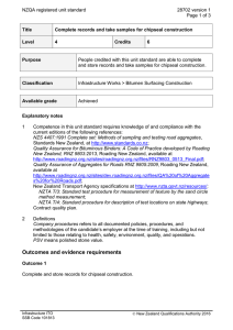 NZQA registered unit standard 28702 version 1  Page 1 of 3
