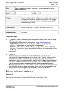 NZQA registered unit standard 28704 version 1  Page 1 of 5