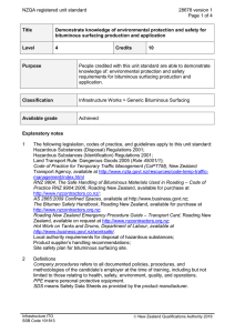 NZQA registered unit standard 28678 version 1  Page 1 of 4