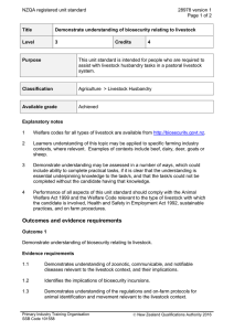 NZQA registered unit standard 28978 version 1  Page 1 of 2