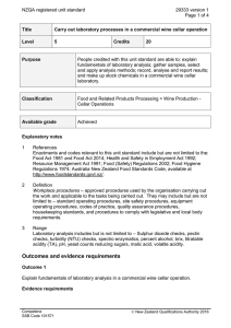 NZQA registered unit standard 29333 version 1 Page 1 of 4