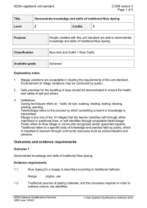 NZQA registered unit standard 21298 version 3  Page 1 of 2