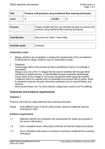 NZQA registered unit standard 21303 version 3  Page 1 of 2