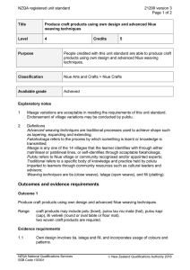 NZQA registered unit standard 21299 version 3  Page 1 of 2