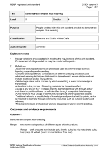 NZQA registered unit standard 21304 version 3  Page 1 of 2