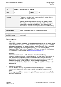 NZQA registered unit standard 29076 version 1 Page 1 of 4