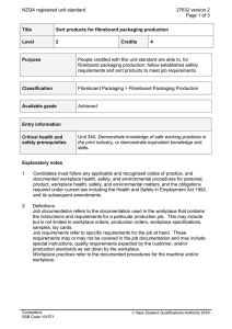NZQA registered unit standard 27632 version 2  Page 1 of 3