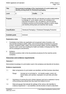 NZQA registered unit standard 27781 version 1  Page 1 of 4
