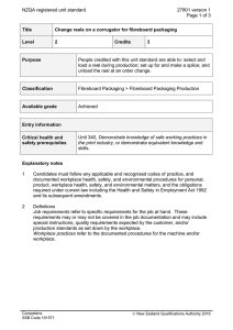 NZQA registered unit standard 27801 version 1  Page 1 of 3