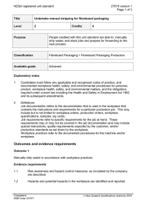 NZQA registered unit standard 27816 version 1  Page 1 of 3