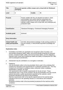 NZQA registered unit standard 27800 version 1  Page 1 of 4