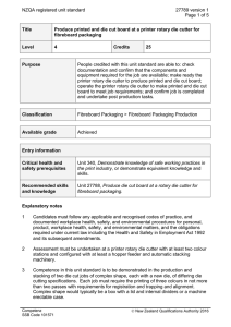 NZQA registered unit standard 27789 version 1  Page 1 of 5