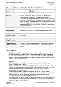 NZQA registered unit standard 27807 version 1  Page 1 of 4