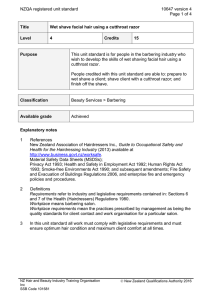 NZQA registered unit standard 10647 version 4  Page 1 of 4