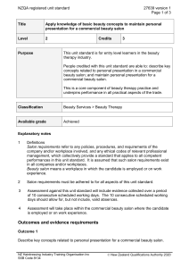 NZQA registered unit standard 27639 version 1  Page 1 of 3