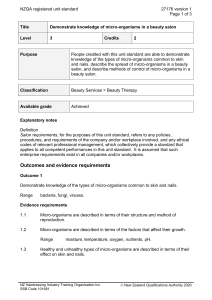 NZQA registered unit standard 27176 version 1  Page 1 of 3