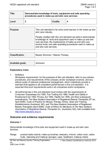 NZQA registered unit standard 28946 version 2  Page 1 of 3