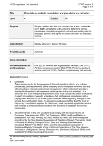 NZQA registered unit standard 27167 version 2  Page 1 of 4