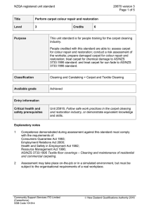 NZQA registered unit standard 20670 version 3  Page 1 of 5