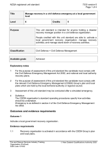 NZQA registered unit standard 7333 version 6  Page 1 of 4
