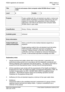 NZQA registered unit standard 28421 version 1  Page 1 of 4