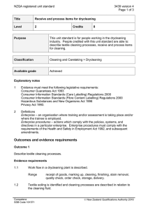 NZQA registered unit standard 3439 version 4  Page 1 of 3