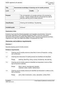 NZQA registered unit standard 20711 version 3  Page 1 of 2