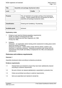 NZQA registered unit standard 3445 version 4  Page 1 of 2