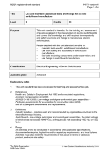 NZQA registered unit standard 14971 version 6  Page 1 of 4