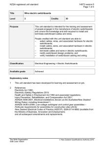 NZQA registered unit standard 14973 version 6  Page 1 of 4