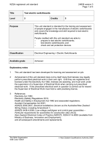 NZQA registered unit standard 24608 version 3  Page 1 of 4