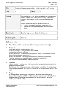 NZQA registered unit standard 24611 version 3  Page 1 of 3