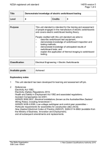 NZQA registered unit standard 14978 version 5  Page 1 of 4