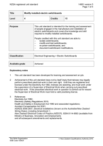 NZQA registered unit standard 14981 version 5  Page 1 of 4