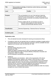 NZQA registered unit standard 17800 version 6  Page 1 of 3