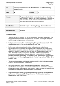 NZQA registered unit standard 19485 version 4  Page 1 of 4