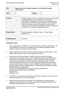 NZQA registered unit standard 14700 version 5  Page 1 of 6
