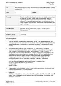 NZQA registered unit standard 28887 version 1  Page 1 of 4