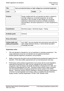 NZQA registered unit standard 14274 version 4  Page 1 of 5