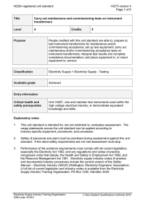 NZQA registered unit standard 14273 version 4  Page 1 of 6