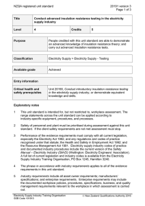 NZQA registered unit standard 20191 version 3  Page 1 of 3