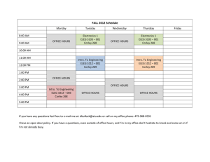FALL 2012 Schedule