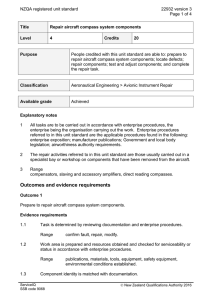 NZQA registered unit standard 22932 version 3  Page 1 of 4