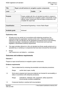 NZQA registered unit standard 22572 version 3  Page 1 of 4