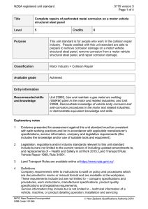NZQA registered unit standard  Page 1 of 4 5776 version 5