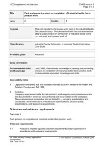 NZQA registered unit standard 23486 version 2  Page 1 of 3