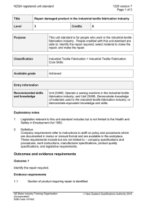 NZQA registered unit standard 1320 version 7  Page 1 of 3
