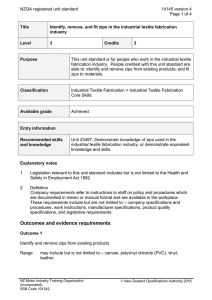 NZQA registered unit standard 14145 version 4  Page 1 of 4