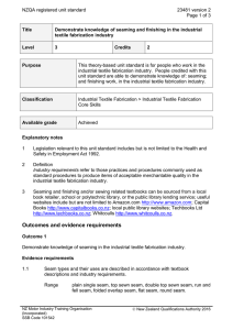 NZQA registered unit standard 23481 version 2  Page 1 of 3