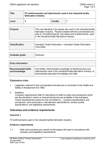 NZQA registered unit standard 23484 version 2  Page 1 of 3